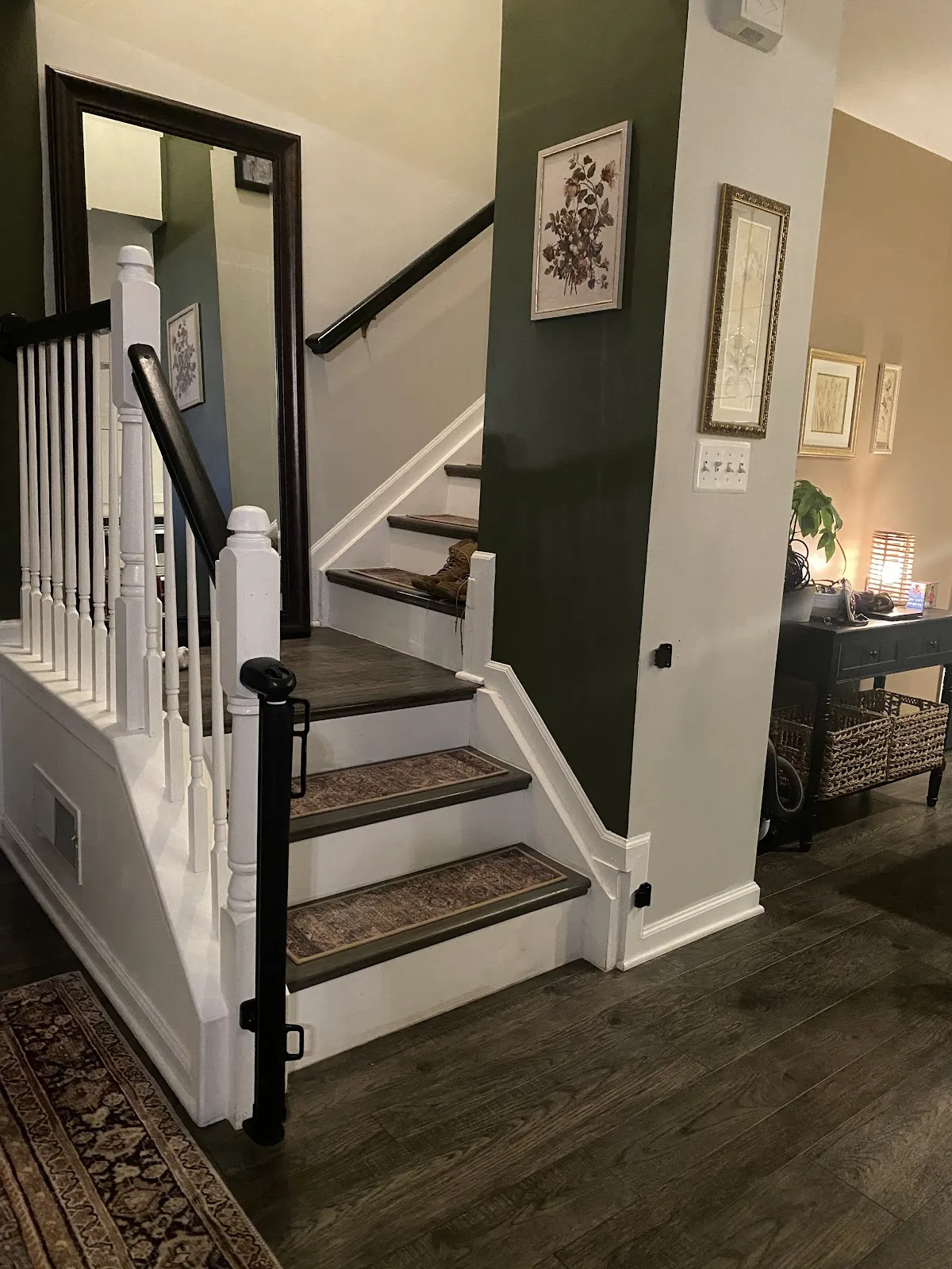 The entry and stairs inside Anita's home